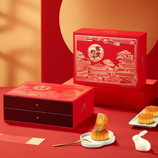 华美禧悦祝福月饼礼盒720g(双层礼盒) 商品图2