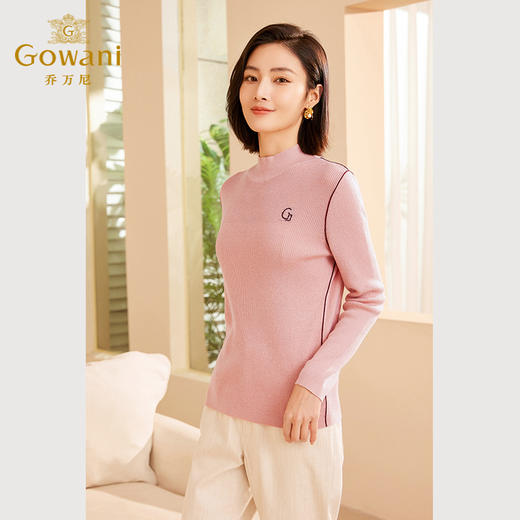 Gowani乔万尼秋新品针织衫简约气质半高领羊毛衫ET3M751201 商品图3