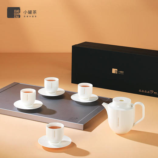 小罐茶 锦上月·宋韵白瓷茶具套组 商务品茶器具礼盒 1壶4杯4碟 商品图4