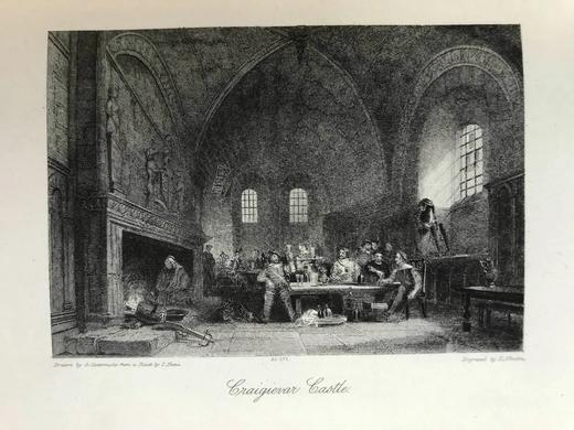 1871年 司各特《红铁手骑士》 约5幅版画插图 漆布精装32开 商品图8