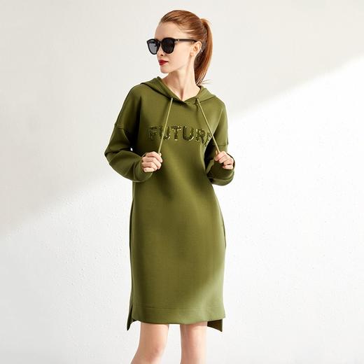 【秋季新款】中长款连帽卫衣女宽松时尚2023秋季新款韩版长款刺绣休闲外套 商品图1