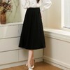 百姿 高腰遮肉显瘦半身裙2023早秋新款百搭大摆A字裙中长款231233 商品缩略图1
