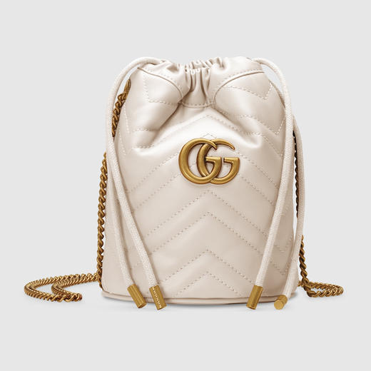 【二】GUCCI 古驰 女士 GG Marmont 系列 迷你水桶包 白色 575163 DTDRT 9022 商品图0