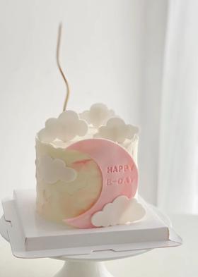 【臻品系列】---加高三层夹心半翻糖【月半弯】