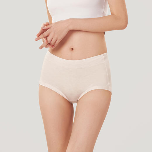都市丽人健康系列人棉色纱宽版包覆平角女士内裤中腰平角裤LK35M9 商品图1