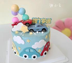 【臻品系列】---加高半翻糖【卡通汽车总动员】蛋糕