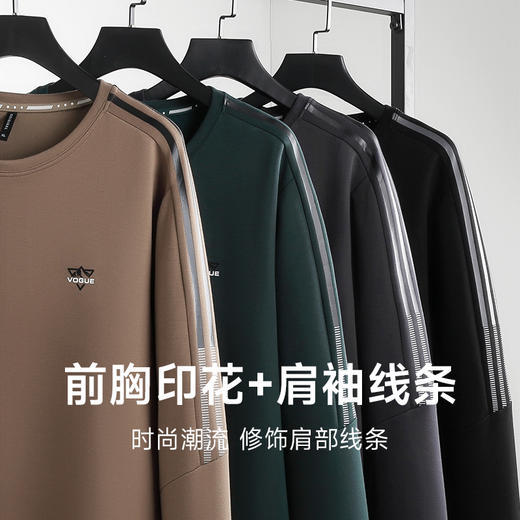 【新款DK】大依优型大码长袖卫衣圆领套头加肥加大宽松休闲秋冬上衣男士百搭 商品图3