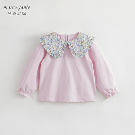 马克珍妮秋装女童碎花翻领全棉长袖打底衫231525 商品图1