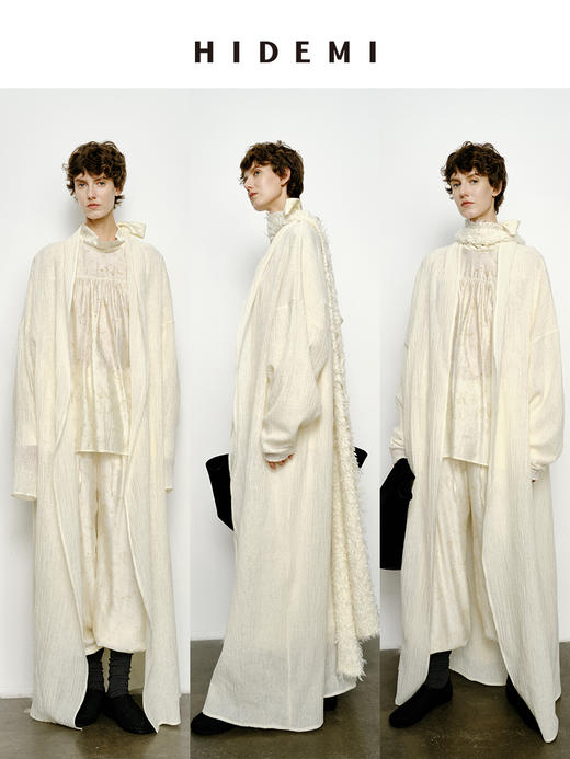 HIDEMI 艺术感强缩褶皱肌理羊毛系列三件套 商品图1