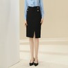 百姿 韩版黑色高腰半身裙秋季新款纯色包臀裙 商品缩略图2