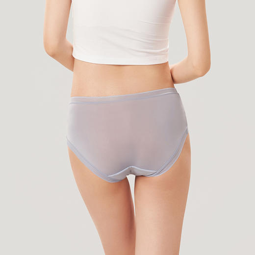 都市丽人基础系列锦泳薄透丝滑中腰平角女士内裤新年本命年红品LK35N2 商品图3