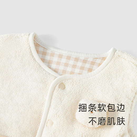 英氏宝宝可爱暖绒马甲家居服2023秋冬保暖萌熊背心YZJGJ3P001A 商品图1
