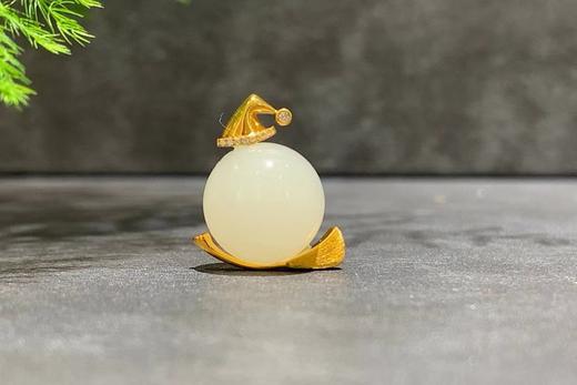 【御珠宫坊】金镶羊脂白玉珠 商品图3