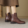 时尚褶皱及裸靴，真皮侧拉链短靴OFSM-OF6802R 商品缩略图2