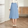 百姿 纯色拼接半身裙2023秋季新款轻熟高腰显瘦百搭A字裙231045 商品缩略图3