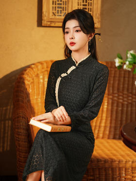 秋冬新款，民国风大小姐旗袍连衣裙小长款新中式国风改良旗袍裙JLM-3175