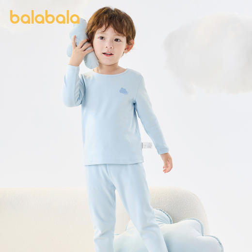 巴拉巴拉宝宝秋衣秋裤套装儿童保暖内衣冬男童中大童简约圆领舒适 商品图1