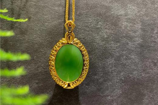 【御珠宫坊】金镶碧玉吊坠 商品图2