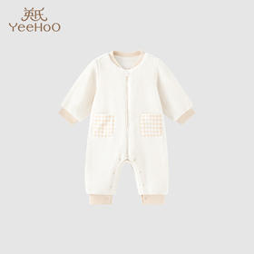 英氏婴儿男女宝宝家居服2023秋冬保暖长袖小熊连体衣YZJAJ3P011A