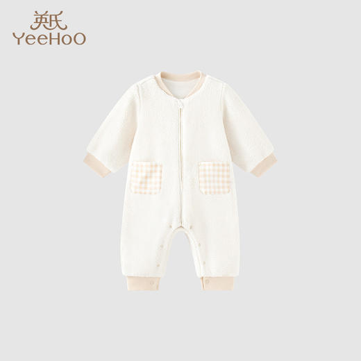 英氏婴儿男女宝宝家居服2023秋冬保暖长袖小熊连体衣YZJAJ3P011A 商品图0