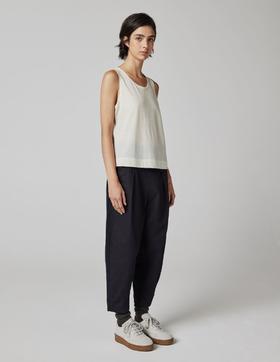 MHL 蓝染侧拉链军装束脚裤