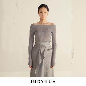 JUDYHUA 一字领针织毛衣