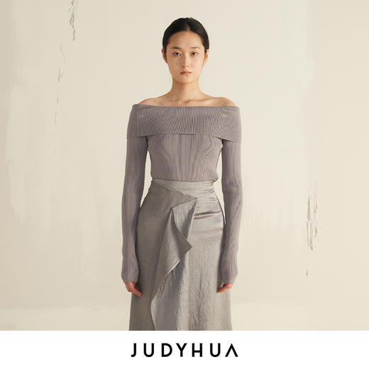 JUDYHUA 一字领针织毛衣 商品图0