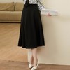 百姿 简约气质中长款半身裙2023早秋新款纯色高腰显瘦A字裙231252 商品缩略图3