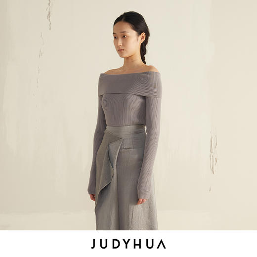 JUDYHUA 一字领针织毛衣 商品图1