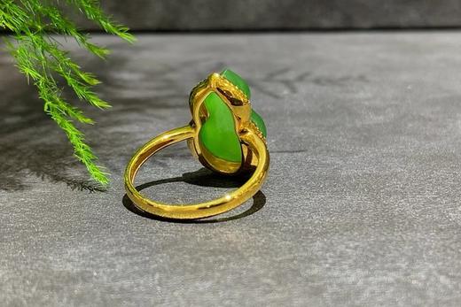 【御珠宫坊】金镶碧玉葫芦戒指 商品图2