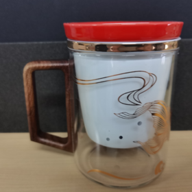 国潮茶水分离玻璃杯