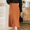 百姿 纯色拼接半身裙2023秋季新款轻熟高腰显瘦百搭A字裙231045 商品缩略图0