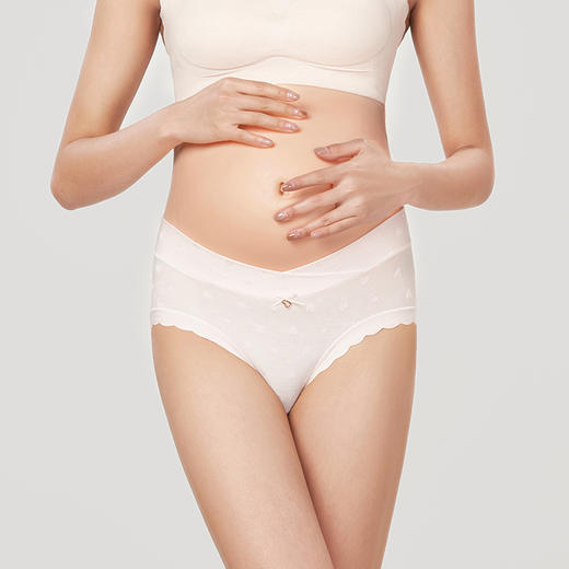 都市丽人快乐妈咪内裤功能系列适合孕早期孕中期人棉提花孕妇裤低腰三角女士内裤LK37A6 商品图2