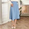 百姿 纯色拼接半身裙2023秋季新款轻熟高腰显瘦百搭A字裙231045 商品缩略图1