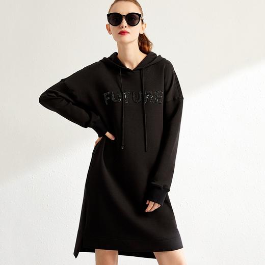 【秋季新款】中长款连帽卫衣女宽松时尚2023秋季新款韩版长款刺绣休闲外套 商品图2