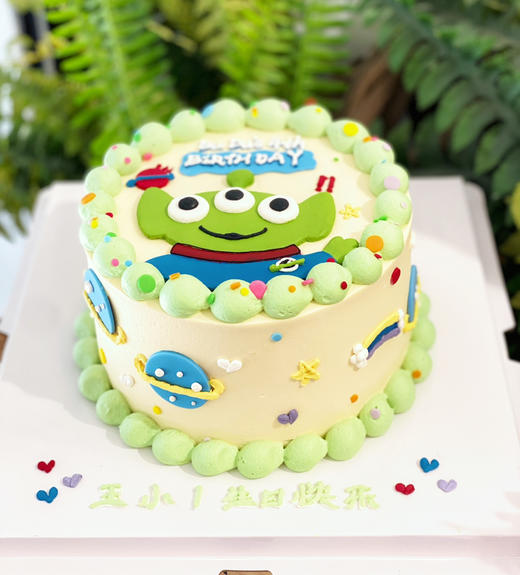 孩子和孩子妈妈都喜欢的三眼兽。全部装饰文字为手奶油霜手绘，安心可食用，请提前24小时预定 商品图3