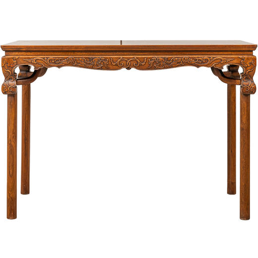 清 红木螭龙纹展腿霸王枨半桌 商品图5