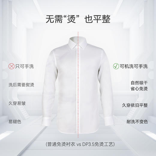 十如仕小方领牛津纺免烫长袖衬衫-201-03 商品图5
