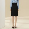 百姿 韩版黑色高腰半身裙秋季新款纯色包臀裙 商品缩略图3