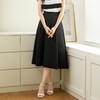 百姿 纯色高腰半身裙2023秋季新款简约时尚百搭A字裙中长款231199 商品缩略图1