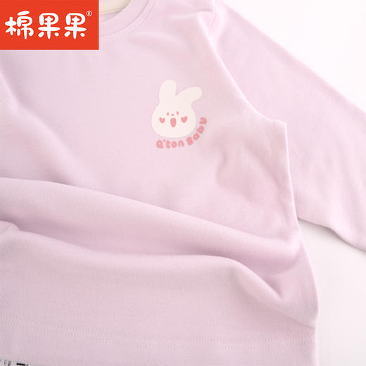 棉果果冬季新品内衣家居中小童80-130码女童3A抗菌暖姜套头套装M421302423713 商品图3