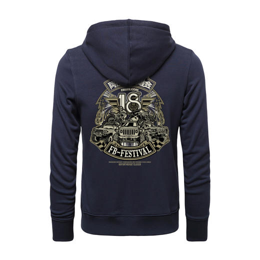 18周年英雄会A款毛圈拉链带帽卫衣开衫机车越野图原创设计团队服 NMT-2030 商品图3