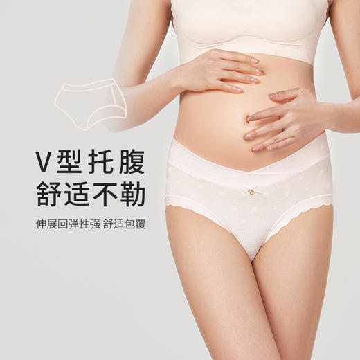 都市丽人快乐妈咪内裤功能系列适合孕早期孕中期人棉提花孕妇裤低腰三角女士内裤LK37A6 商品图0