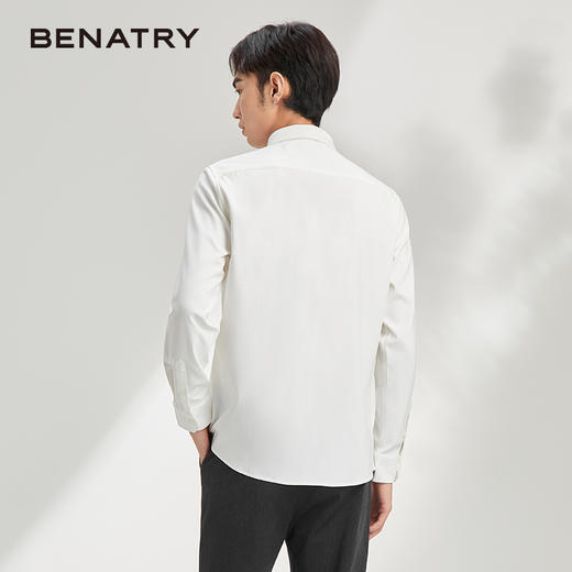 贝纳川长袖衬衫极简男装流行帅气免烫舒适抗皱韩版简约百搭上衣  120411004 商品图3
