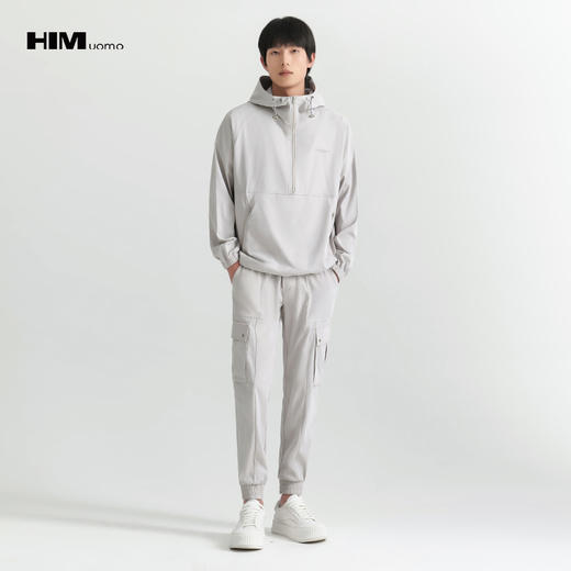 HIM漢崇 舒适透气束脚裤男士抽绳松紧腰潮流休闲工装裤 2026夏季 商品图1