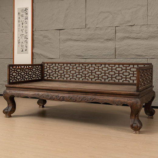 清 红木攒接十字海棠三围屏罗汉床 商品图4