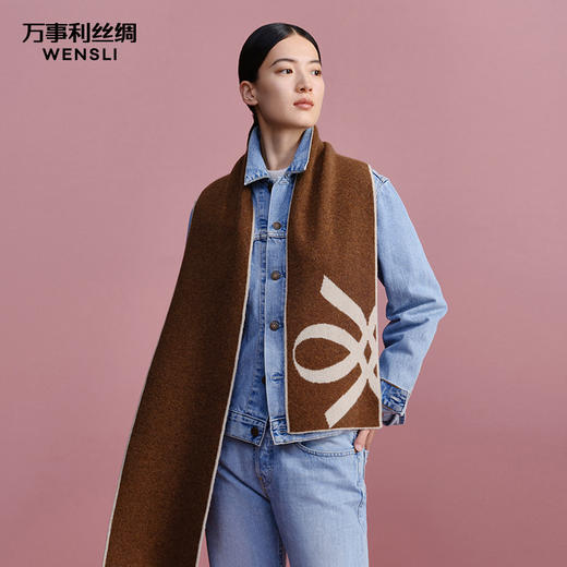 万事利“朝朝欢喜”羊绒围巾 商品图0