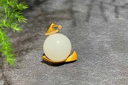 【御珠宫坊】金镶羊脂白玉珠 商品图2