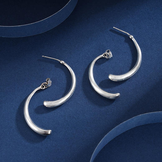 子佩集S925银【月缘】耳钉【USE023】2309 商品图3