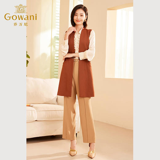 乔万尼秋新品中长款马甲收腰设计显瘦ET3H631 商品图1